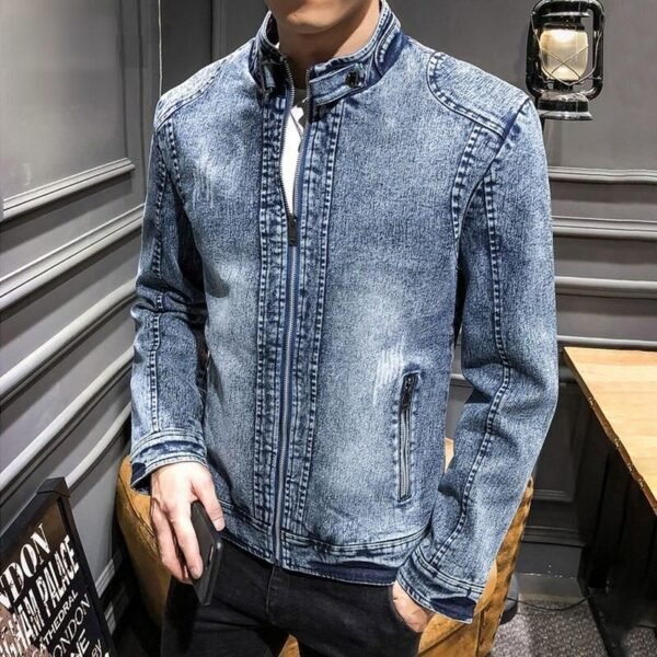 Men's Slim Fit Denim Jacket - Image 4